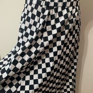 SHEIN Black and White Checkered A-Line Skirt